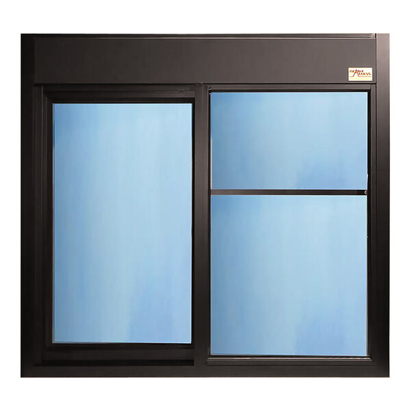 Ready Access 60011121 Model 600 47 1/2" x 4 1/2" x 43 1/2" Bronze Left-to-Right Manual Drive-Thru Window with 3/4" Smash-and-Grab Security Glass