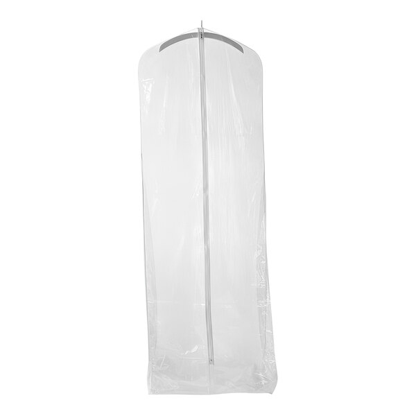 24" x 54" Clear 4 Gauge Vinyl Zippered Bridal Gown Garment Bag - 12/Case