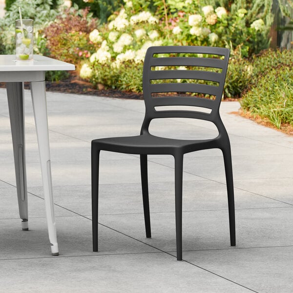 Lancaster Table & Seating Sol Black Stone Resin Side Chair