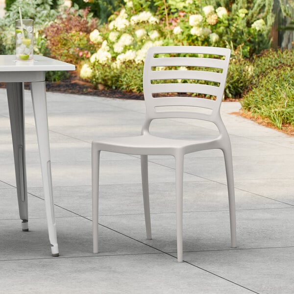 Lancaster Table & Seating Sol Cool Gray Resin Side Chair