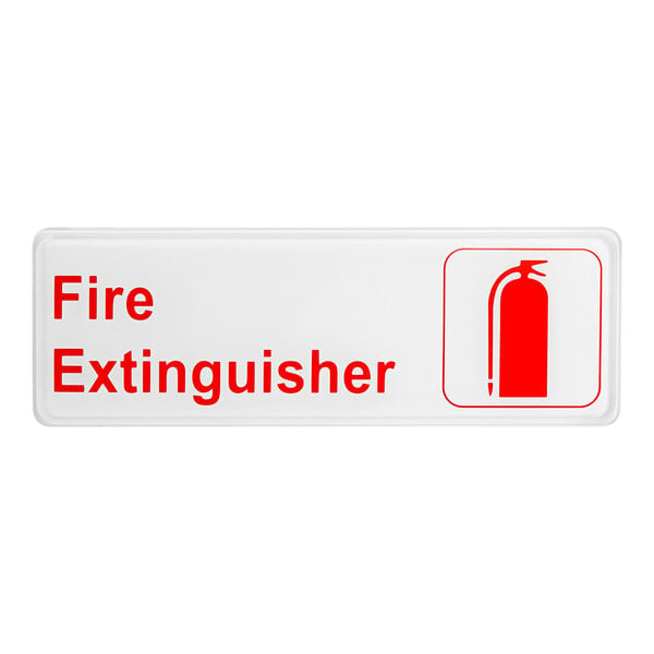 Lavex Fire Extinguisher Sign - Red and White, 9" x 3"