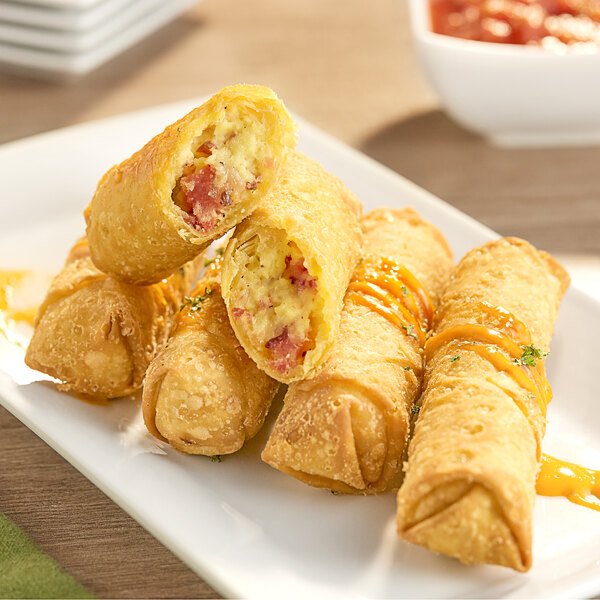 The Gourmet Egg Roll Co. 3 oz. Bacon, Egg, and Cheese Egg Roll - 60/Case