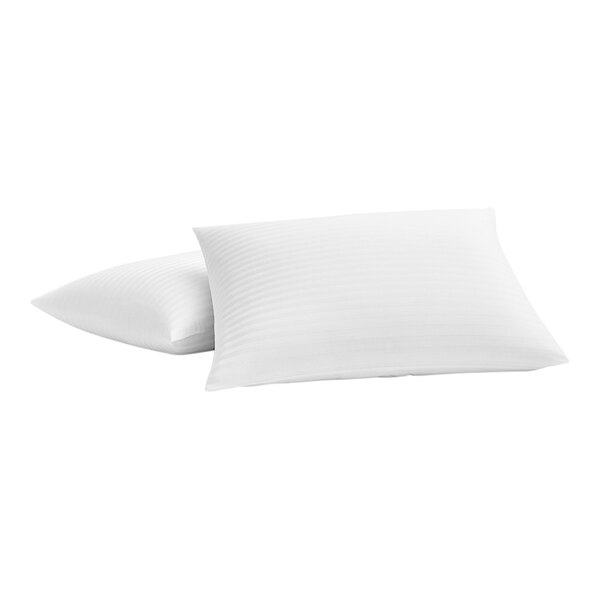 Garnier-Thiebaut Stanford T-300 White Tone-on-Tone Stripe Sateen Weave Cotton / Polyester Pillowcase