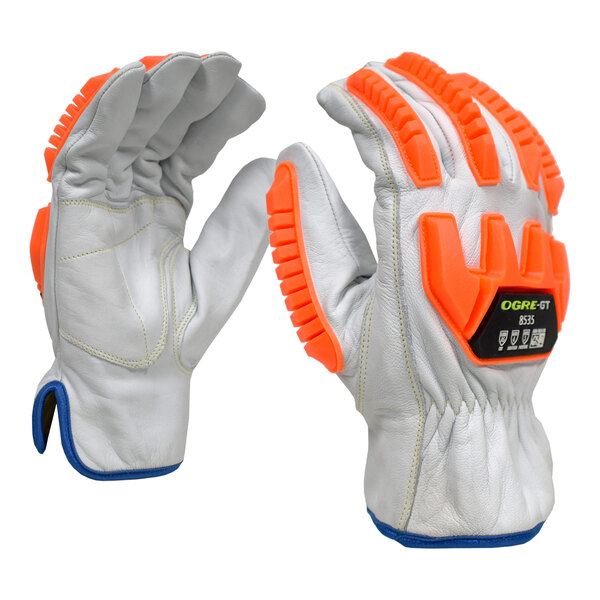 Cordova OGRE GT Grain Goatskin Driver's Gloves with Aramid / Steel / Fiberglass Lining and TPR Reinforcements - Medium
