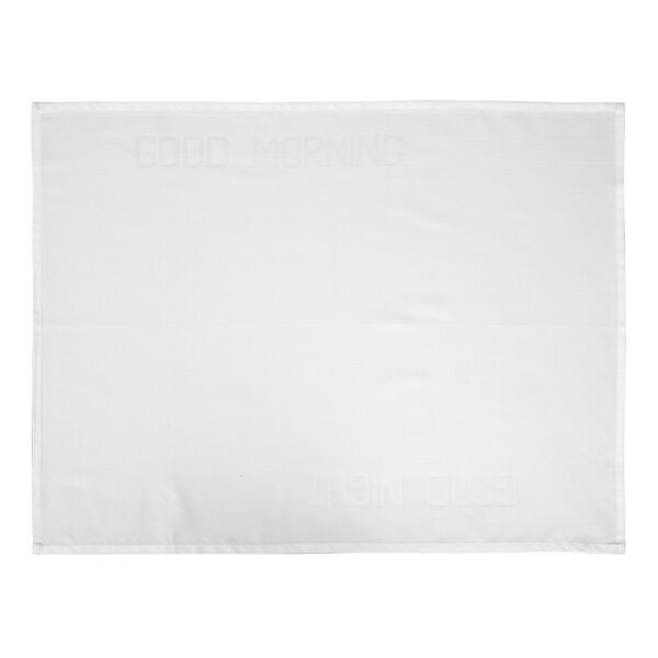 Garnier-Thiebaut 22" x 30" White Good Morning-Good Night Cotton / Polyester Bedside Mat - 250/Case