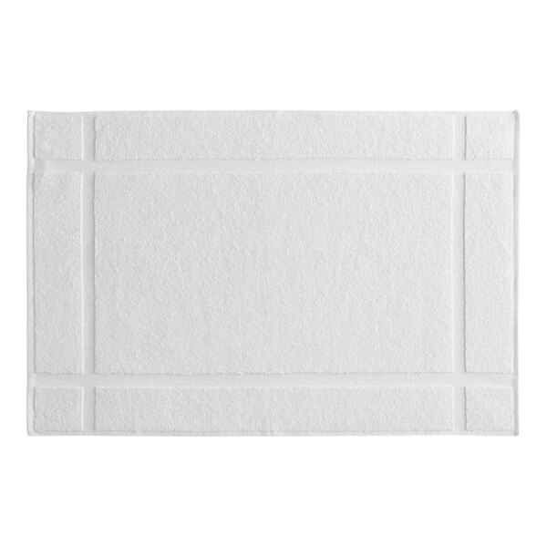 Garnier-Thiebaut Bora 20" x 30" White Cotton / Polyester Bath Mat 7 lb. - 48/Case