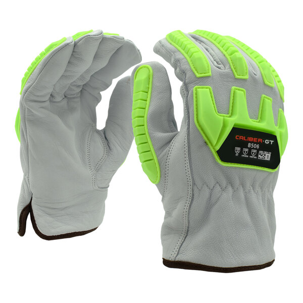Cordova CALIBER-GT Grain Goatskin Driver's Gloves with HPPE / Steel Lining and TPR Reinforcements - Large
