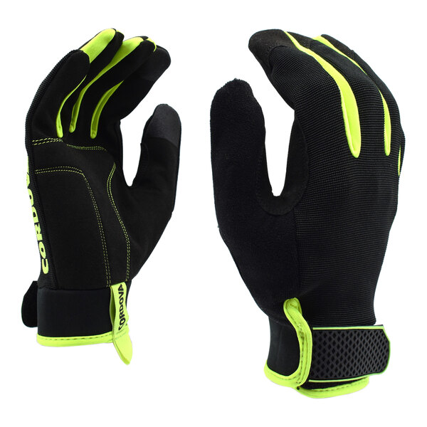 Cordova Hi-Vis Utility Touchscreen Gloves with Synthetic Leather Palm Coating