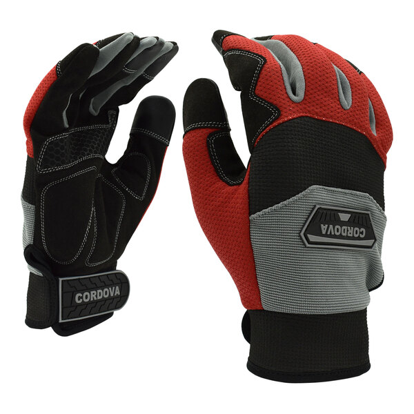 Cordova Comfort-Fit Spandex Multi-Purpose Touchscreen Gloves with Synthetic Leather Palm Coating and Silicone Grip