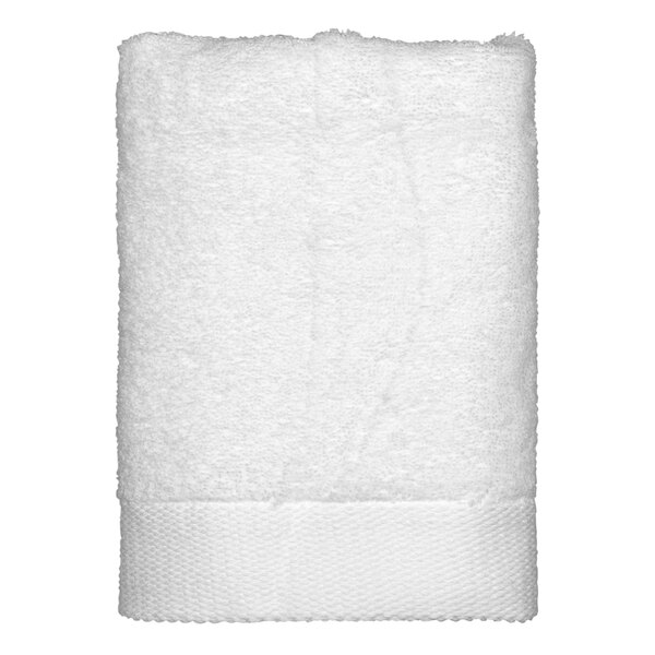 Garnier-Thiebaut Royal 16" x 28" White 100% Zero-Twist Combed Terry Cotton Hand Towel 4 lb. - 36/Case