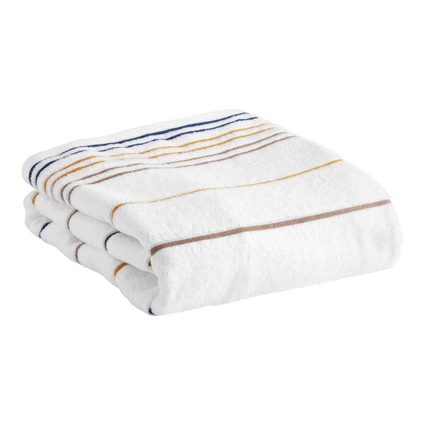 Garnier-Thiebaut Hapuna 30" x 70" Multicolor-Striped 100% Cotton Pool Towel 17 lb. - 12/Case