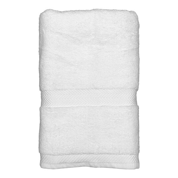 Garnier-Thiebaut Royal 20" x 39" White 100% Zero-Twist Combed Terry Cotton Hand Towel 6.75 lb. - 30/Case