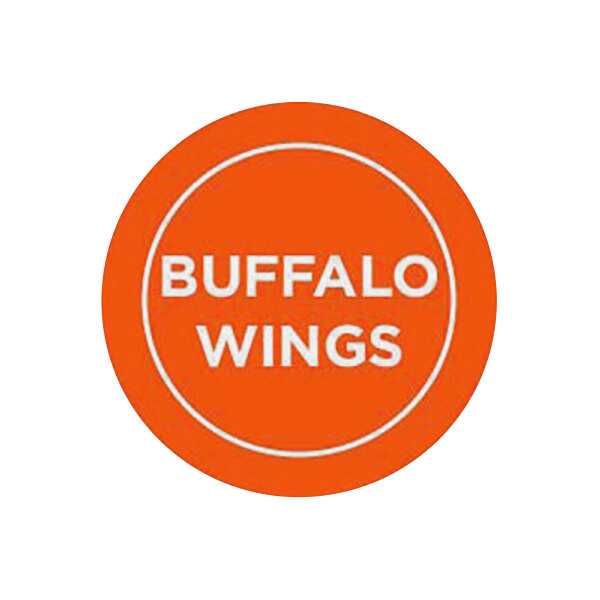 Bollin 1" Round Permanent Buffalo Wings Food Label - 1000/Roll