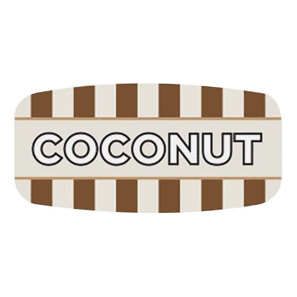 Bollin 5/8" x 1 1/4" Rectangular Permanent Coconut Bakery Label - 1000/Roll