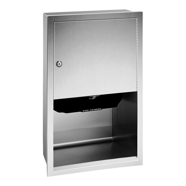American Specialties, Inc. Traditional 10-045210A Recessed Battery-Operated Automatic Roll Paper Towel Dispenser