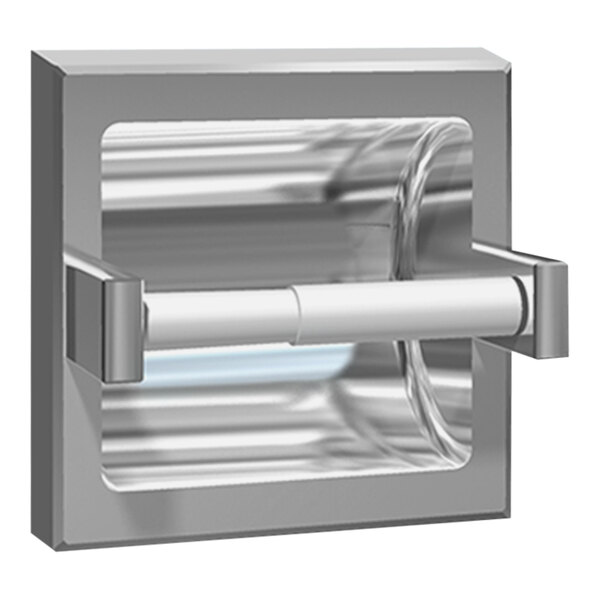 American Specialties, Inc. 10-7402-SSM Satin Stainless Steel Surface-Mounted Single Roll Toilet Tissue Holder