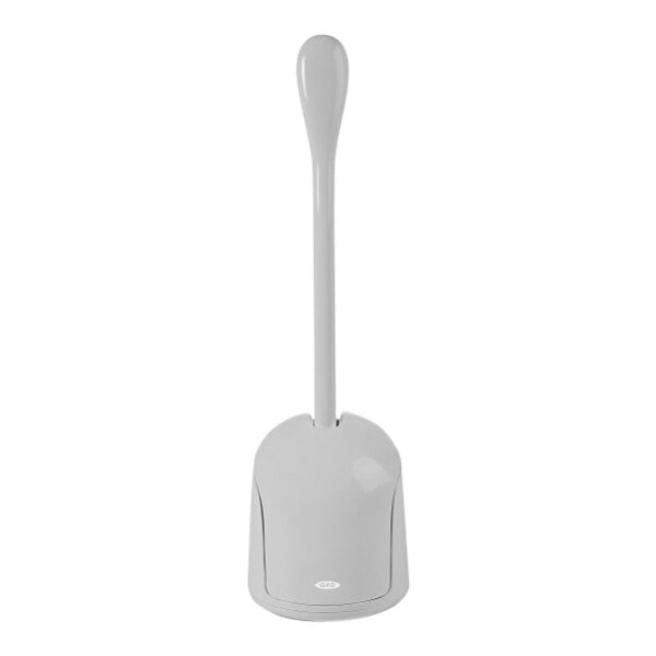 OXO Good Grips 12225900 17" Gray Compact Toilet Bowl Brush with Caddy