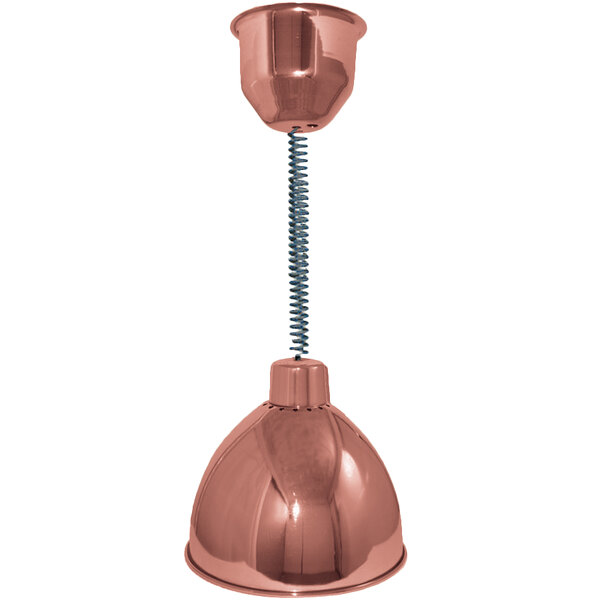 Hanson Heat Lamps 800-RET-BCOP Retractable Cord Ceiling Mount Heat Lamp with Bright Copper Finish
