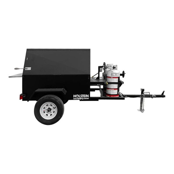 Holstein Manufacturing 6040C 60" Towable Charcoal Grill with Flip-Up Side Doors