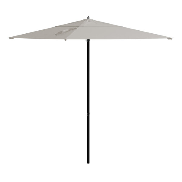 Lancaster Table & Seating 6 1/2' Square Graphite Push Lift Black Aluminum Umbrella