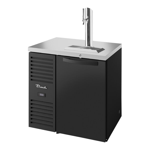 True TDR32-RISZ1-L-B-S-1 32" Single Tap Kegerator Beer Dispenser - Black, (1) 1/2 Keg Capacity