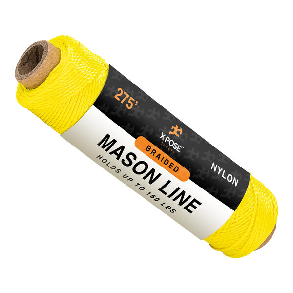 Xpose Safety 5/8" x 275' Yellow Nylon Braided Mason Line / Rope NTY-275-X