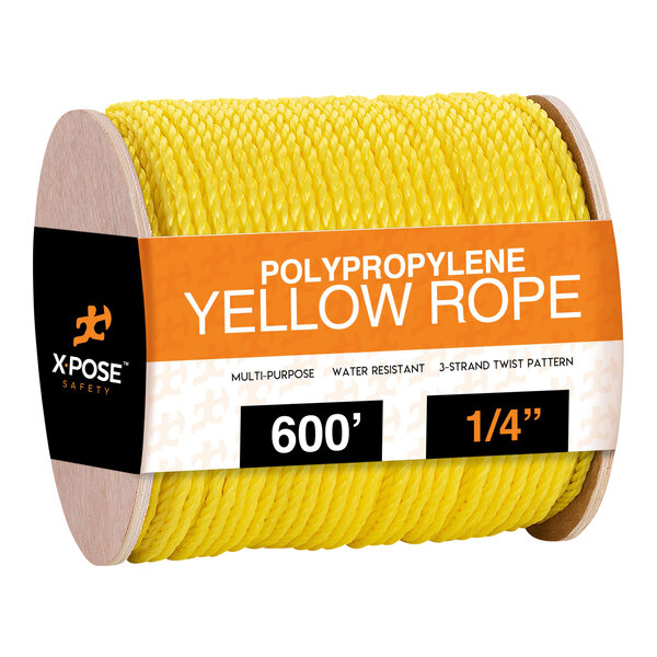 Xpose 1/4" x 600' Yellow Polypropylene Rope YPR14-600-X