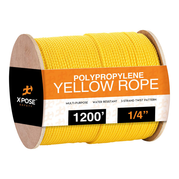 Xpose 1/4" x 1,200' Yellow Polypropylene Rope YPR14-1200-X