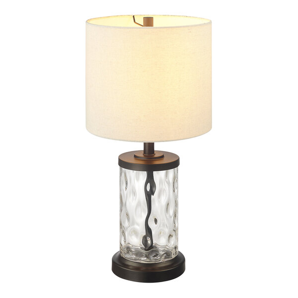 Globe 20" Farmhouse Oil-Rubbed Bronze Table Lamp with Fillable Watered Glass Base - 120V, 60W