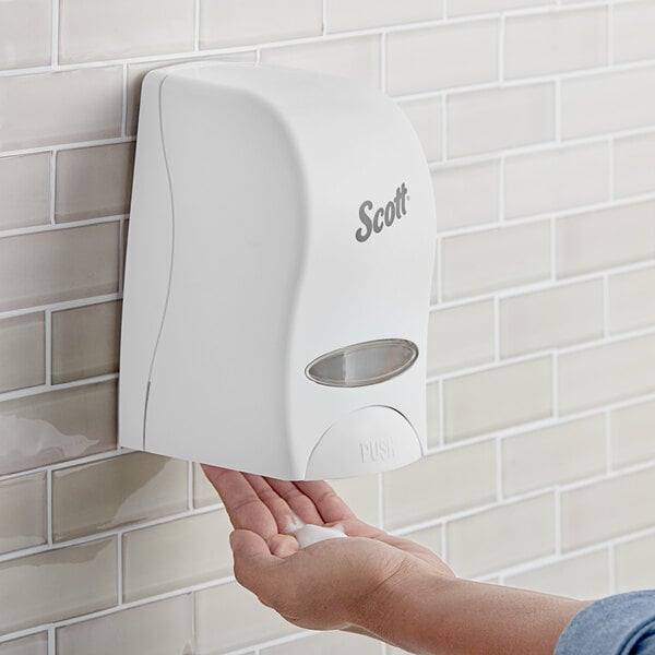 Scott® Essential 92144 33.8 fl. oz. White Manual Liquid Skin Care / Hand Soap Dispenser