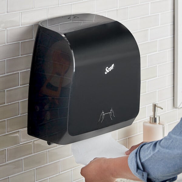 Scott® Slimroll 47092 Black Wall Mount Manual Paper Towel Dispenser