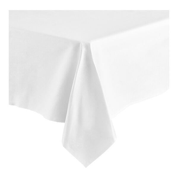 Oxford Square White 100% Cotton Hemmed Momie Cloth Table Cover