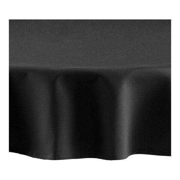 Oxford Round Black 100% Spun Polyester Merrowed Edge Cloth Table Cover