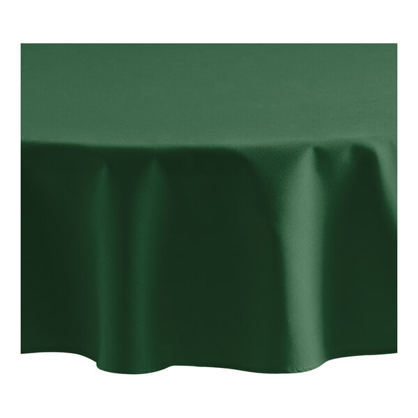 Oxford Round Hunter Green 100% Spun Polyester Hemmed Cloth Table Cover