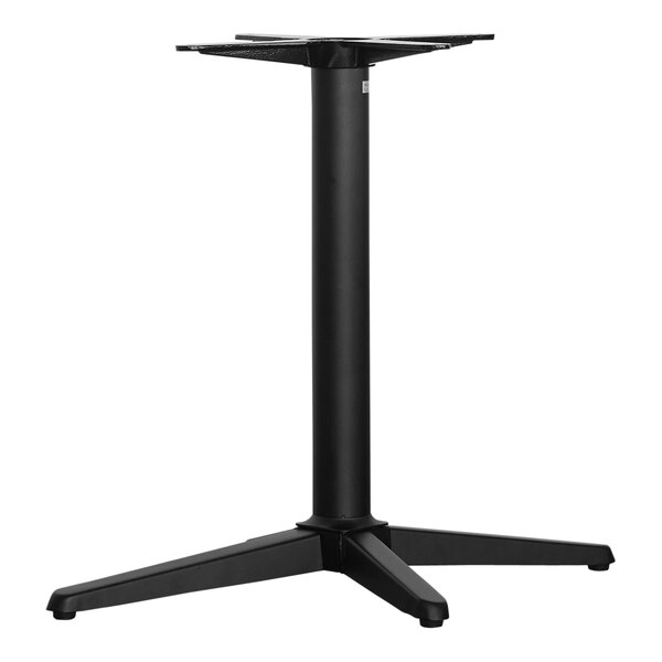 NOROCK Trail 30" x 22" Sandstone Black Zinc-Plated Powder-Coated Steel Self-Stabilizing Outdoor / Indoor Standard Height Table Base