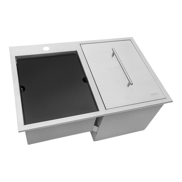 Ruvati RVQ6290 Merino 29" x 20" 2-in-1 Stainless Steel Insulated Outdoor Drop-In Ice Chest and Workstation Sink Set