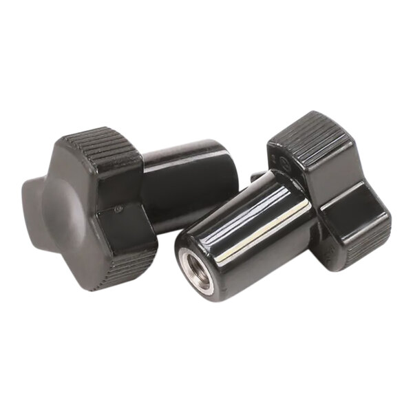 Spaceman 3.4.05.02.012.P2 Small Black Plastic Knob / Hand Screw for 6228, 6220, and 6210 Series - 2/Pack