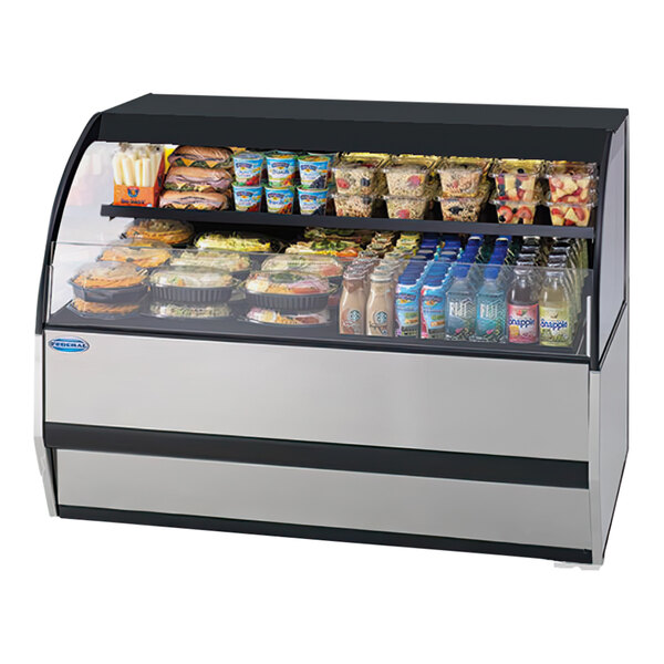 Federal Industries UCR4833C 48" Black Curved Horizontal Refrigerated Undercounter Air Merchandiser - 120V