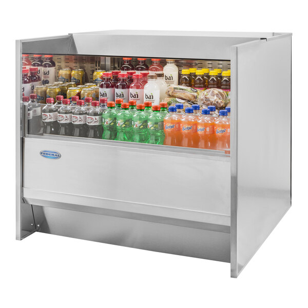 Federal Industries UCR3633S 36" Black Square Horizontal Refrigerated Undercounter Air Merchandiser - 120V