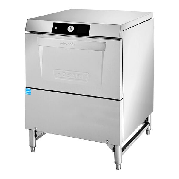 Hobart LXGNR-2 Advansys High Temperature Undercounter Glass Washer with Energy Recovery and 6" Leg Stand - 120/208-240V