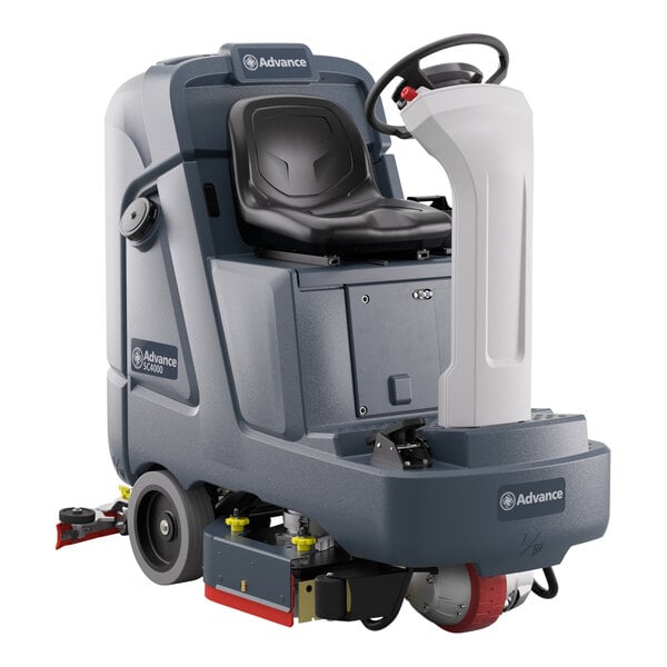 Advance SC4000 28D 56120023 28" Cordless Ride-On Disc Floor Scrubber with Wet Batteries - 33 Gallon, 36V, 250 RPM