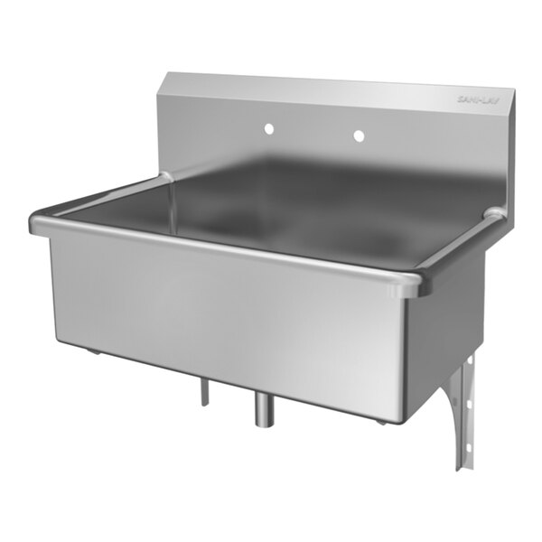 Sani-Lav 5328 31" x 20" Wall-Mounted Scrub Sink with 8" Centers