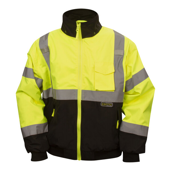 Cordova Reptyle Hi-Vis Lime Type R Class 3 2-in-1 Bomber Jacket with Hood