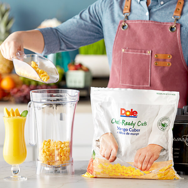 Dole Chef-Ready Cuts IQF Cubed Mango 5 lb. - 2/Case