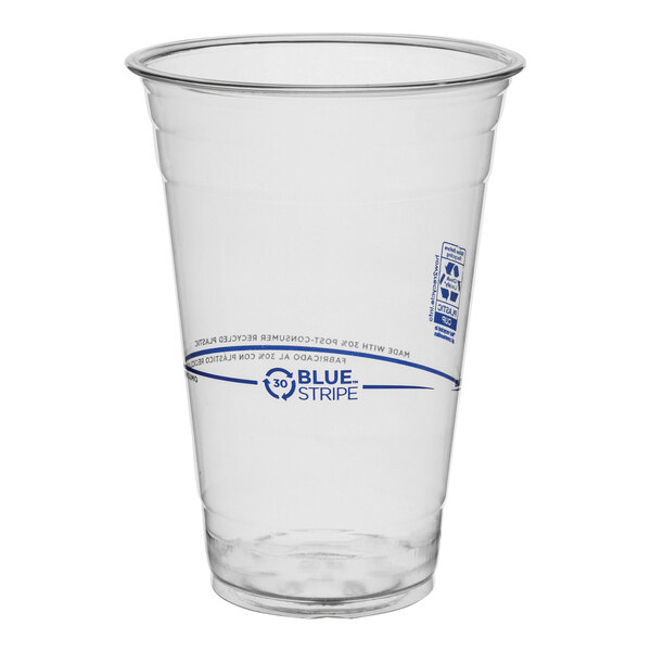 Eco-Products BlueStripe 20 oz. RPET Plastic Cold Cup - 1000/Case