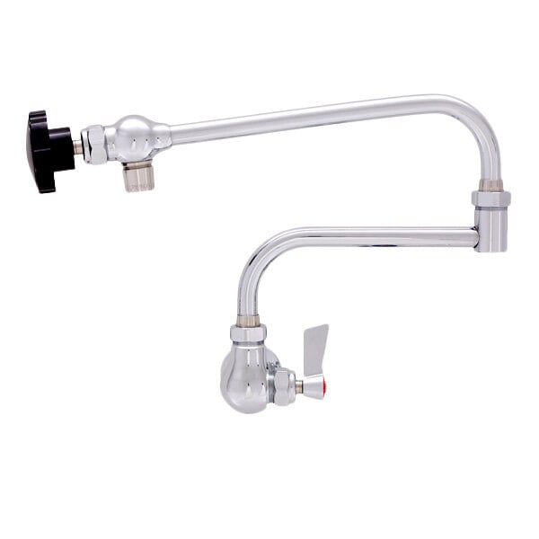 Fisher 69175 Wall-Mounted Stainless Steel Pot Filler with 19 1/2" Double-Jointed Control Spout, 5 GPM Aerator, and Lever Handle