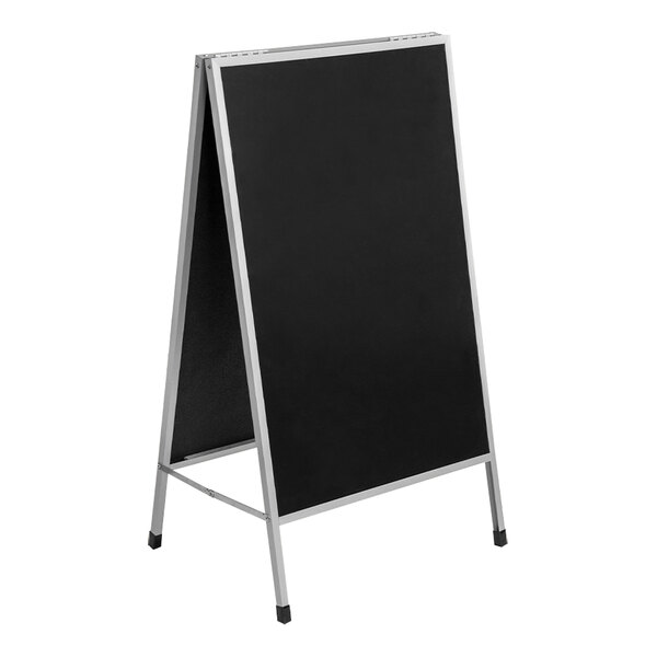 United Visual Products 24" x 36" Black Dry Erase Sandwich Board with Satin Aluminum Frame