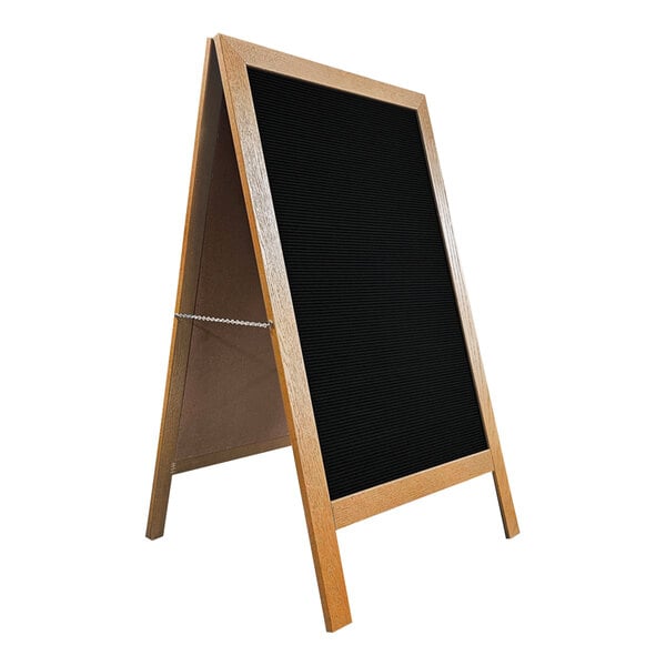 United Visual Products 24" x 36" Black Letterboard A-Frame Sidewalk Sign with Plastic Frame