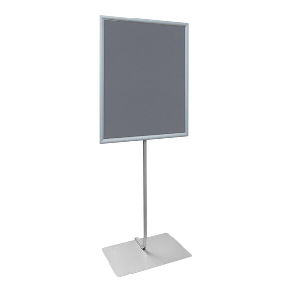 United Visual Products 22" x 28" Silver Double-Sided Pedestal Stand with Snap Frame