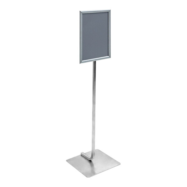 United Visual Products 11" x 17" Silver Pedestal Stand with Snap Frame